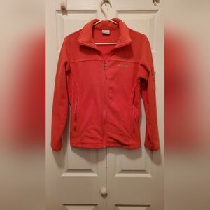 Columbia Full Zip Athleisure Fleece Jacket Coral Pink Women's Size Small